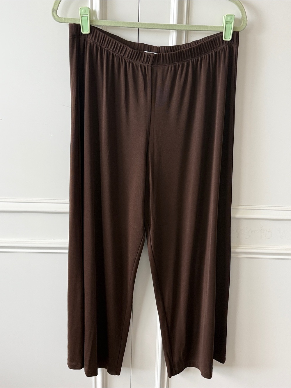 Vikki Vi Wide Leg Pull-On Pants in Dark Brown
